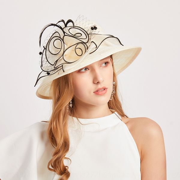 

elegant flower mesh dome lace sunscreen ladies lace sunscreen hat fashion banquet big edge hat, Blue;gray