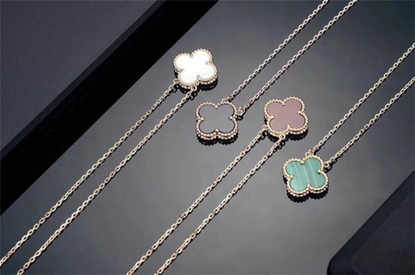 

925 sterling silver clover necklace female clavicle chain simple lucky grass pendant chain birthday gift