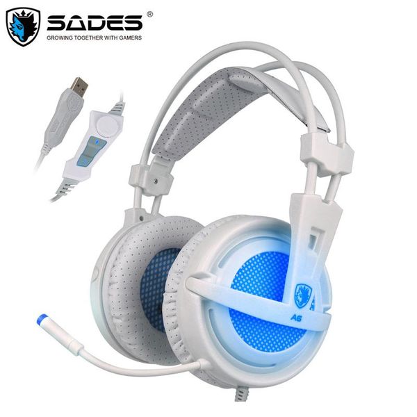 

SADES USB 7.1 Stereo wired gaming headphones game headset over ear with mic Voice control for laptop computer gamer