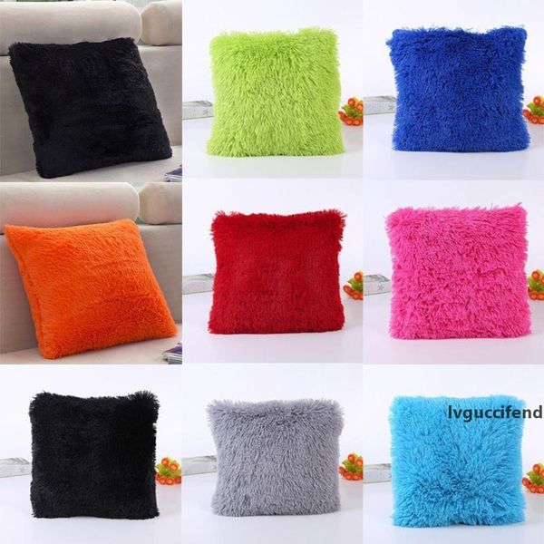 

43 x 43cm plush cushion pillow sofa fluffy throw silver grey, rose, coffee, orange pillow stuffed back cushion birthday gift