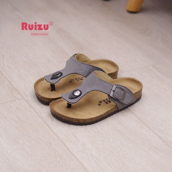 

2020 summer boy boy girl cork boken slippers one-line drag flip-flops tide beach slippers korean style feet, Black;grey