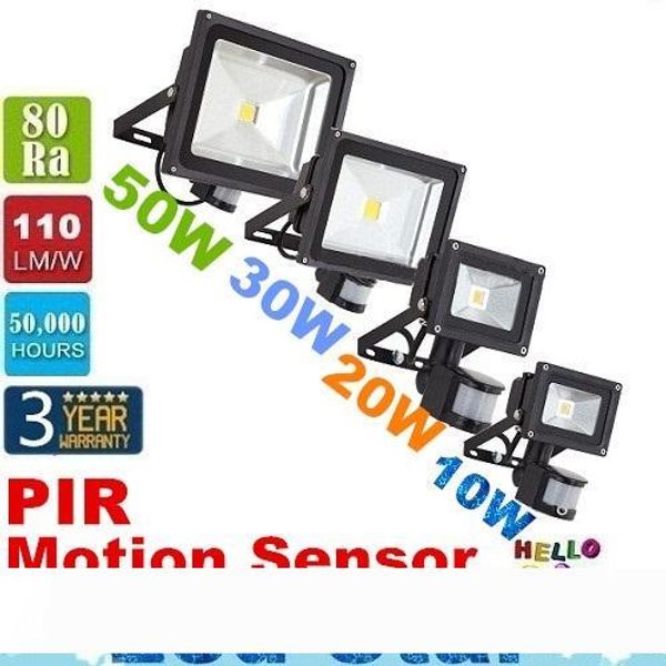 

10W 20W 30W 50W 100W PIR LED Flood light with Motion Sensor Spotlight Waterproof Outdoor LED Floodlight Lamp Warm Cold White AC 85-265V