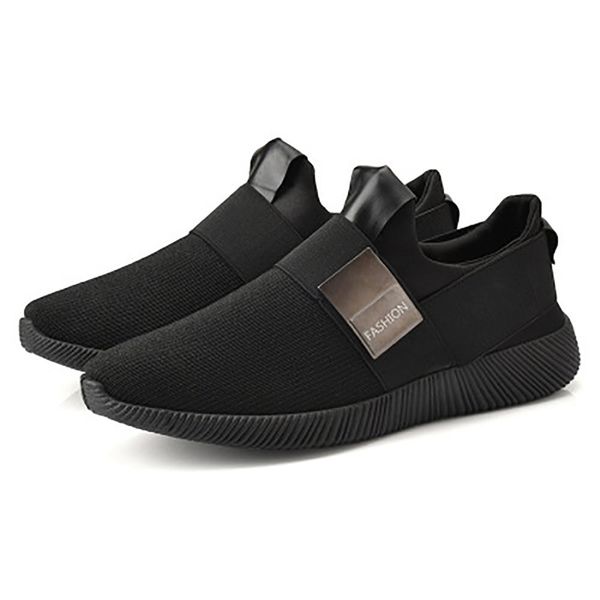 

heflashor new sneakers shoes men shallow air mesh slip-on male sneakers light flats casual 2020 new men sports shoes size 39-44, Black