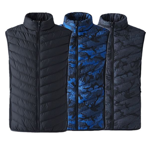 

outdoor equipment heated jacket usb electric heating vest warm down jacket charging high-quality heating cotton clothes l-6xl, Blue;black