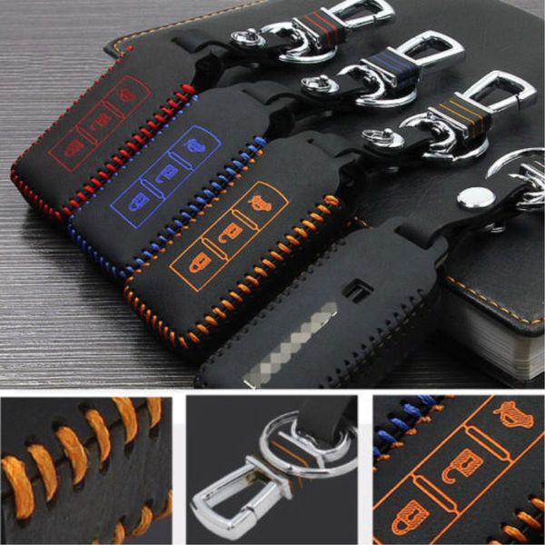 

key holder for mitsubishi lancer ex outlander asx pajero sport rvr leather key cover case wallet bag keyring accessories key2a