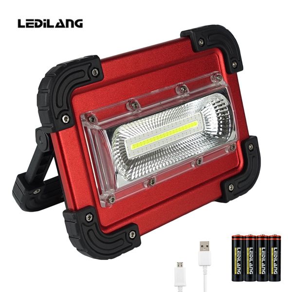 

portable lanterns floodlight lantern usb rechargeable cob led 4-mode lawn lamp outdoor work light power bank camping
