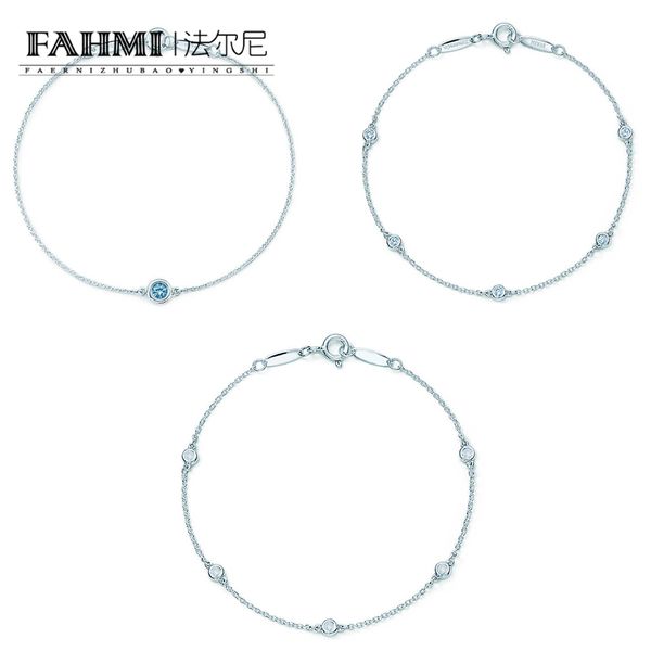 

fahmi 925 silver mosaic zircon charm bracelet original jewellery for women anniversary, Golden;silver