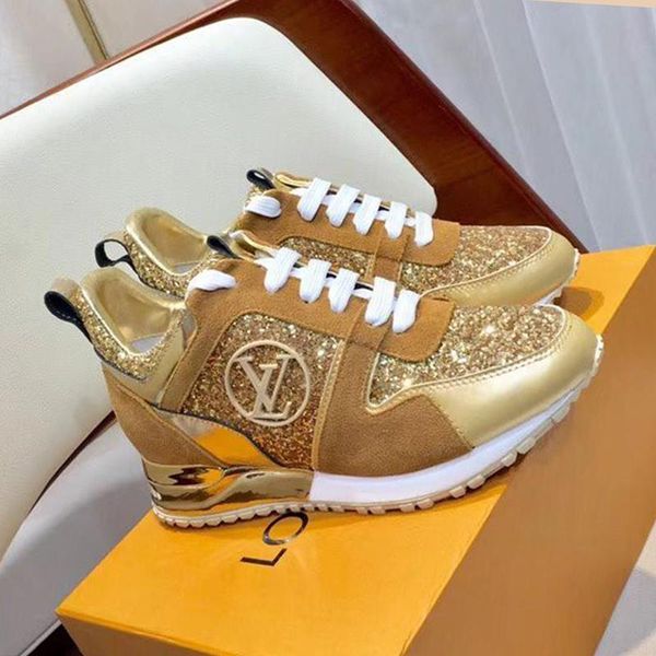 

women shoes fashion chaussures pour femmes with original box footwears trainers digital exclusive run away sneaker blingbling womens shoes, Black