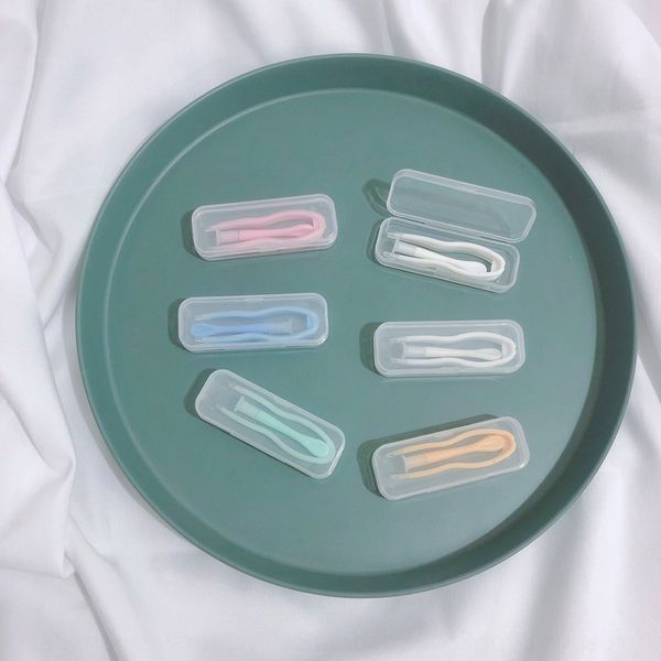 

wylmm universal contact lens invisible extractor companion box silicone glasses glasses with clip small tweezers suction rod one-piece clip, Blue