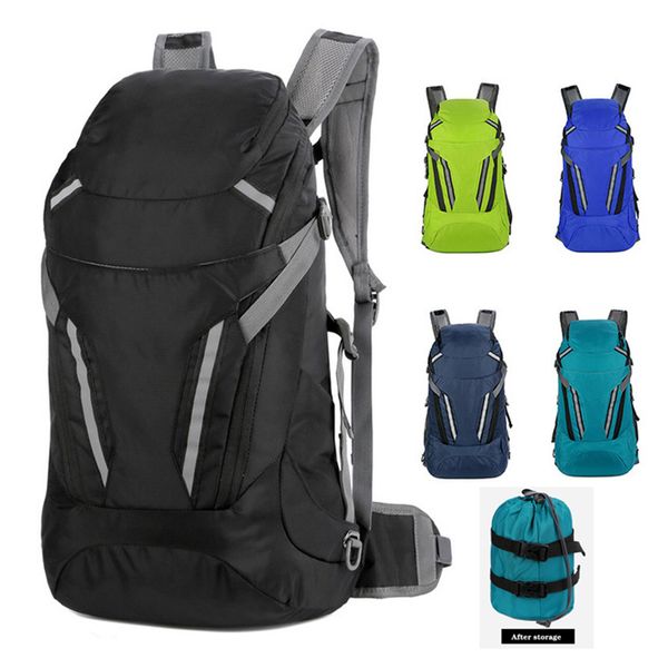

outdoor travel backpack large capacity mountaineering bag portable folding rucksack multifunctional hiking reflective backpack