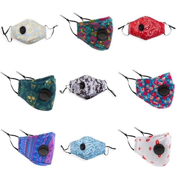 

floral print mask with breather valve breathable mouth masks anti dust washable reusable face mask er designer maskt2i5934#709, Black