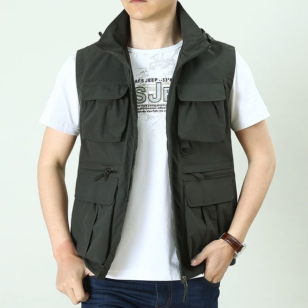 

jeep shield hoodie autumn men's outdoor loose multi-pocket leisure pgraphy hooded vest waistcoat waistcoat fishing vest, Black;white