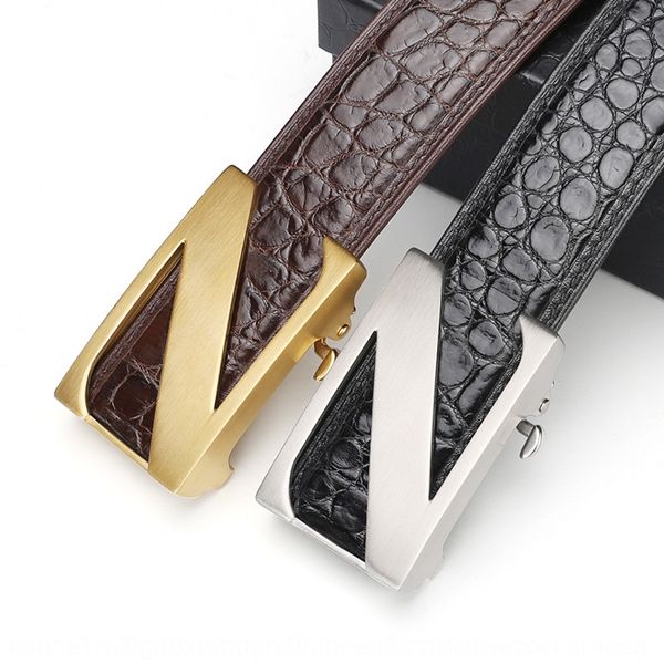 

djipi business leisure automatic buckle crocodile private business leisure automatic buckle crocodile leather belt men's private leathe, Black;brown