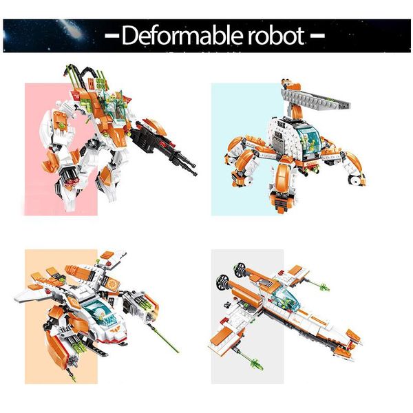 

small particle building block deformable robot children's educational toys 4styles creative intelligence assembly bricks boy toys 08