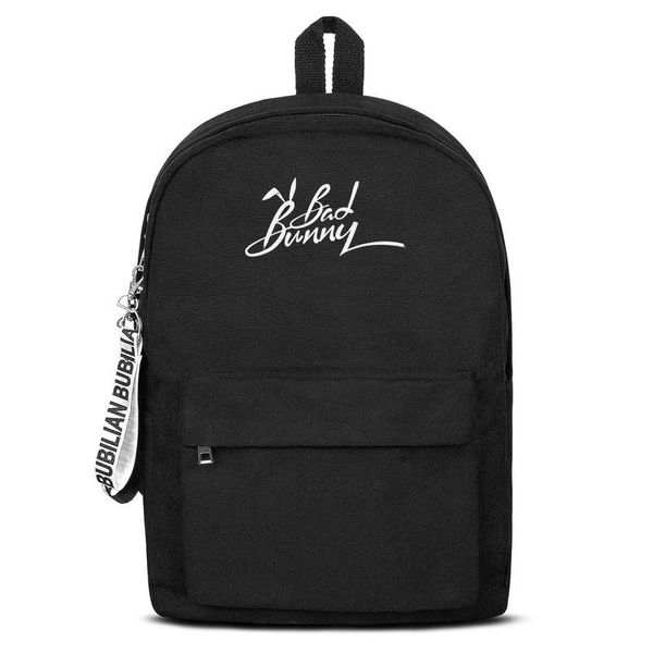 

classic bad bunny live canvas bookbag basic backpack durable and convenient school student sports daypack el conejo malo logo red i