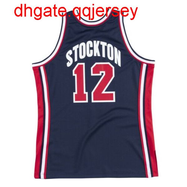 

usa basketball john stockton mitchell & ness 1992 dream team jersey throwbacks vest stitched basketball jerseys, Gray