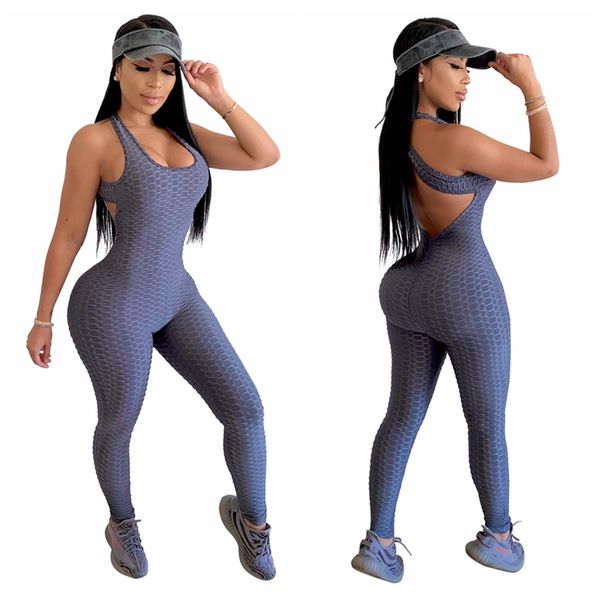 

2020 new women yoga jumpsuit one piece sports pants backless workout clothes running gym sport clothes, White;red