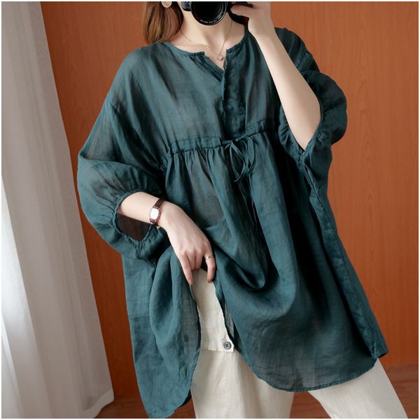 

women's t-shirt johnature women cotton linen t-shirts 2021 summer korean style solid color belt o-neck half sleeve loose female, White