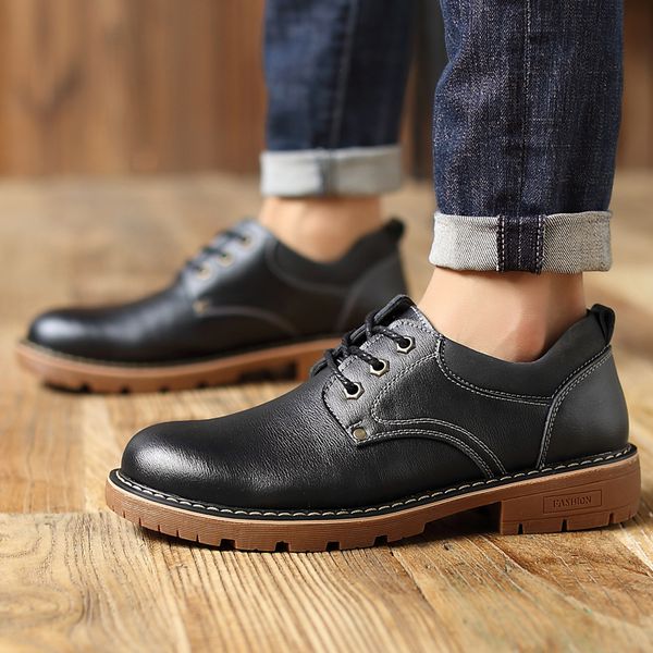

men classic business formal shoes men lace up fashion oxford shoes dress for fashion dress footwear, Black