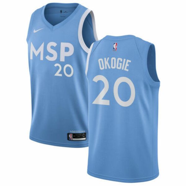 

josh okogie #20 jersey new nkvest stitched basketball jerseys, Gray