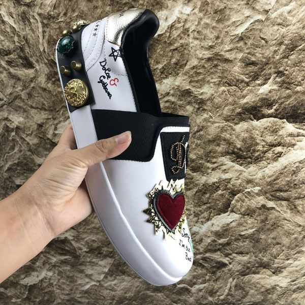 

2020d new trend leather casual shoes fashion men and women comfortable sneakers hand-painted doodle wild couple shoes, size 35-45, Black