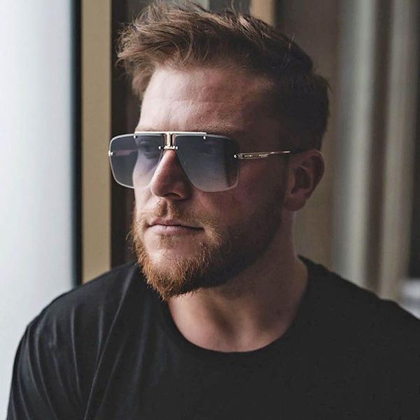

2020 new fashion sunglasses men's ins wind frameless trimmed square sunglasses men's trend outdoor driving glasses street shot, White;black
