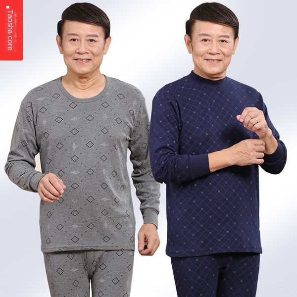 

qnmwa мужские хлопковые брюки и зимой тонкий хлопок свитер для пожилых людей теплая осенняя одежда нижнее белье и осенние одежды термобелье, Black;white