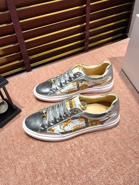 

2020q luxury custom medusa printed embroidered low-lace-up tide shoes, high-quality casual wild sports shoes, size: 38-45, Black