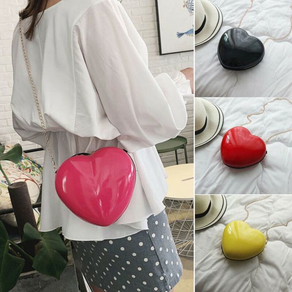 

love zipper heart shaped hard shell shoulder crossbody bag girl handbag holder