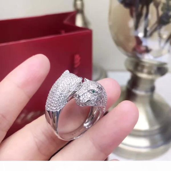 

women's ring spotted leopard classic aristocratic fan, personality domineering micro-inlay multi-flash, Golden;silver