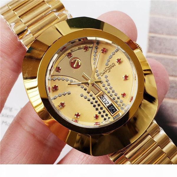 

блестящий золотой горячие моды женщин роскошные ювелирные изделия с бриллиантами часы механические автоматические из нержавеющей стали золот, Slivery;brown