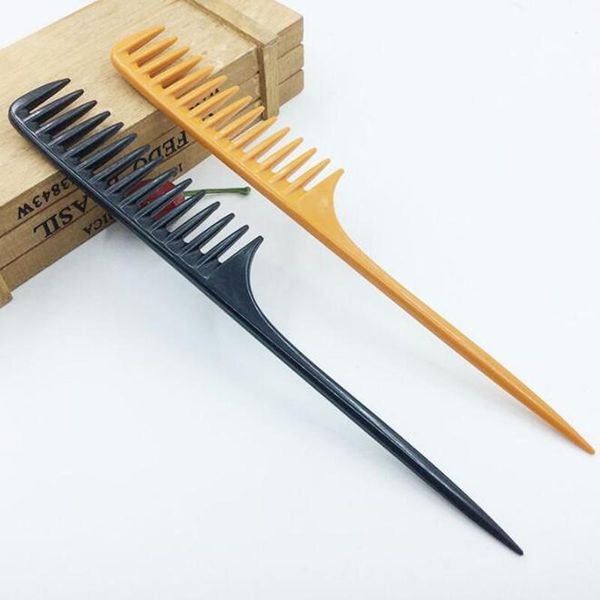 2 Cores Profissional Dica Cauda Pente Para Salão Barbeiro Seção Brush Tool Ferramenta de Cabeleireiro DIY Hair Large Dentes Combs