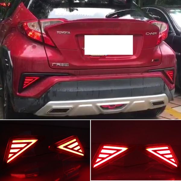 2PCS LED refletor para Toyota C-HR CHR 2016 2017 2018 2019 2020 Carro traseiro de neblina de nevoeiro Luz de pára-choques de lâmpada automática de lâmpada