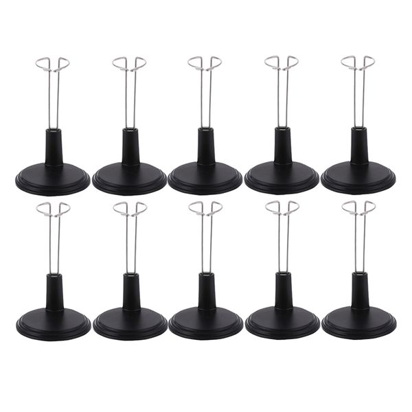 

10x adjustable doll stand display holder for dolls action figure 20cm black