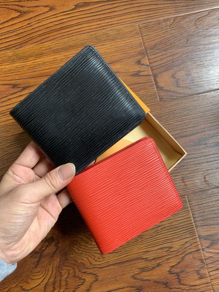 

2020 wallets purse men wallet new brand leather wallet,fashion men masculina short coin pocket men purse with box delivery, Red;black