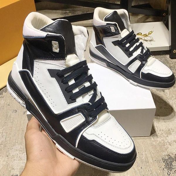 

luxury trainer sneaker boot men 's shoes herren sportschuhe sports footwears lightweight lace -up high casual men shoes luxury sne, Black