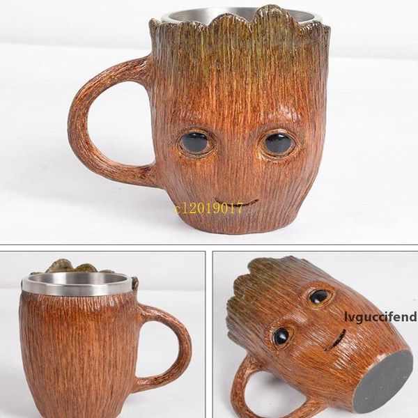 

500ml groot creative animation 3d resin tree cup stainless steel cup beer cup