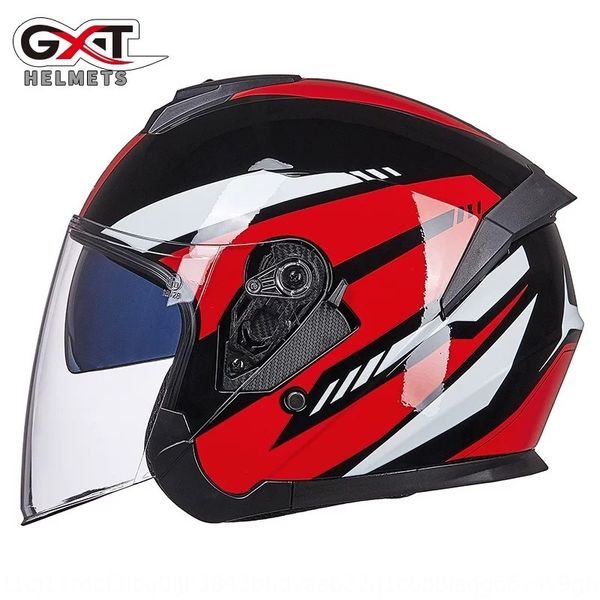 

riding motorcycle electric vehicle four seasons men's and women's double lens motorcycle electric vehicle half helmet safety helme