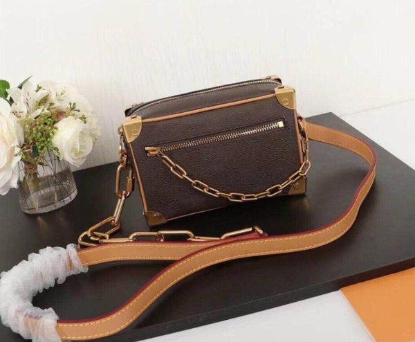 

female mini soft trunk genuine leather clutch bags hign end version handbag for women female m44480 trunk hand bag