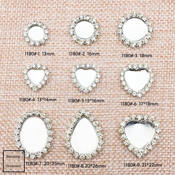 

korean hair material round heart love claw chain oval base diy headdress accessories headdress children diy headwear accessories, Slivery;white