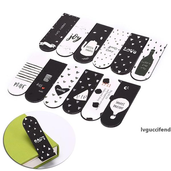 

6 pcs/lot film bookmark white and black paper magnetic bookmarks creative school stationery book marks supplies gift stationery