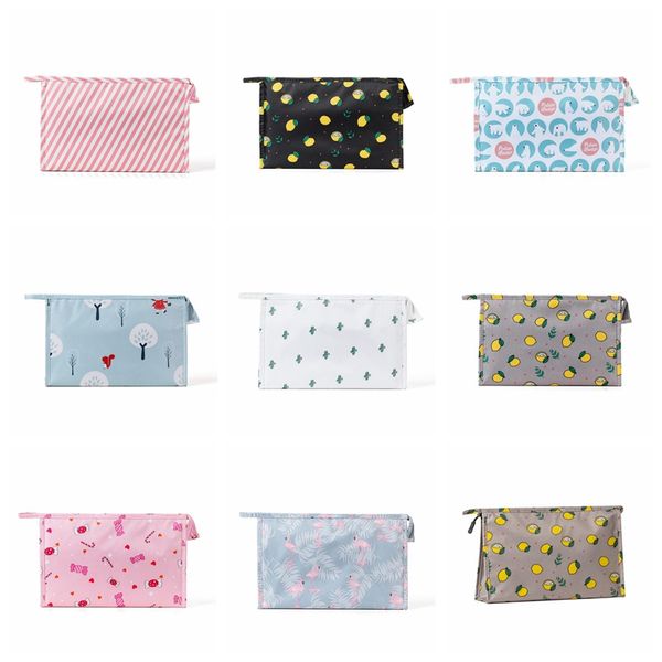 

women multi-function makeup bags waterproof zipper cute flower beauty cosmetic bags travel toiletry wash organizer storage bags case