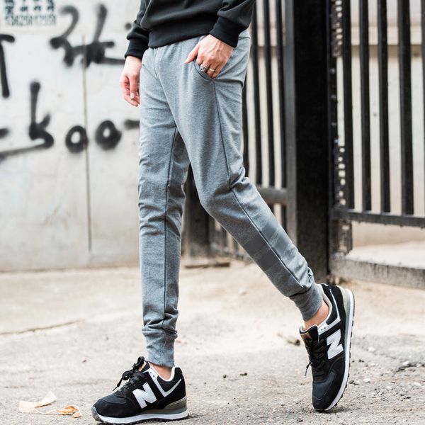 

men's pants spring casual large size feet beam long harem sweatpants, Black