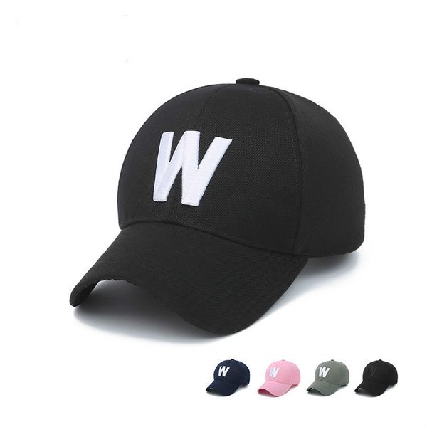 

w letter embroidery baseball cap sport colf hiking trucker sun hats for women me snapback corras bone adjustable caps casquette, Black;white