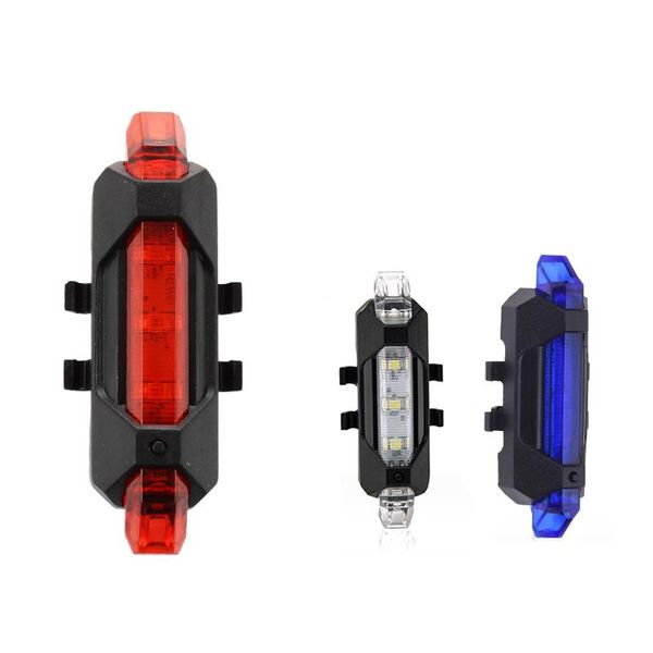

5led велосипед задние задние фонари флэш-usb аккумуляторная велосипед безопасности лампы водонепроницаемый, черный + белый