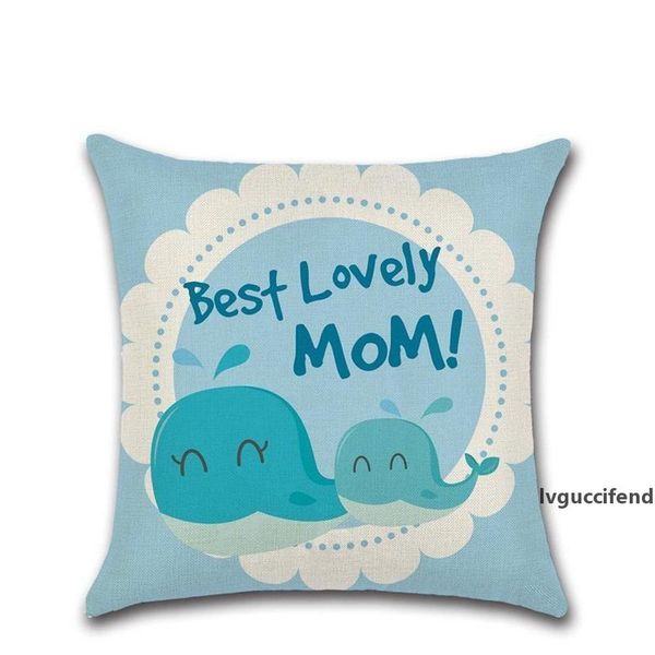

45*45cm mothers day 15 styles pillow case linen letter square car cushion cover home furnishing textiles 4 8khe1