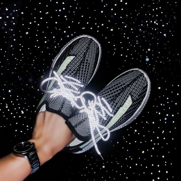 

2020 coconut filigree starry men's flying weaving breathable low-men's casual sports shoes
