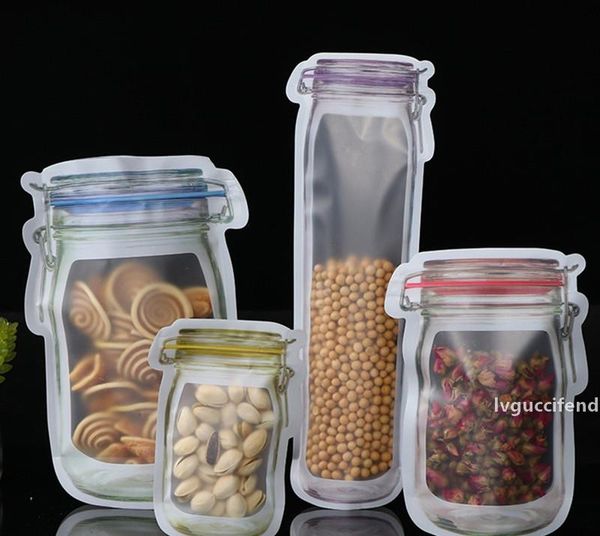

mason jar zipper bags food storage snack sandwich reusable airtight seal food storage bags leakproof food saver stand up bags