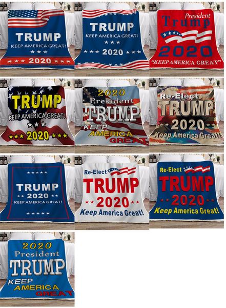 

trump 2020 keep america great letters blanket double thicken blanket 130*150cm square throw blanket president vote election carpet newd73003