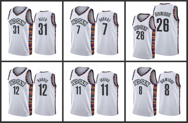 

Brooklyn Nets Jarrett Allen Joe Harris Kevin Durant Kyrie Irving Spencer Dinwiddie Spencer Dinwiddie Men 2019-20 City Jersey